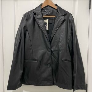 NWT STREETWEAR SOCIETY Faux Leather Jacket Size Large Relaxed Fit